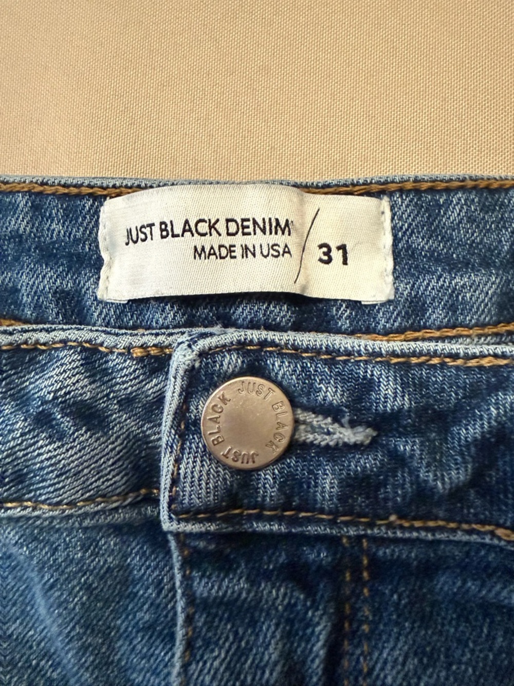 Just Black Denim Sailor Patch Pocket Wide Leg Jeans Size 31 - Picture 6 of 8